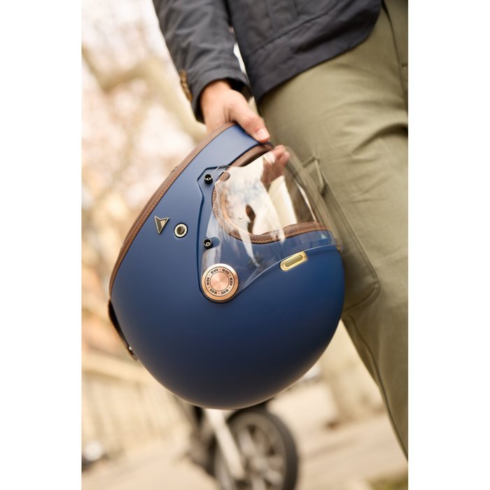 Casco By City Roadster III Azul Mate Integral Fibra ECE 22.06 - URA Moto