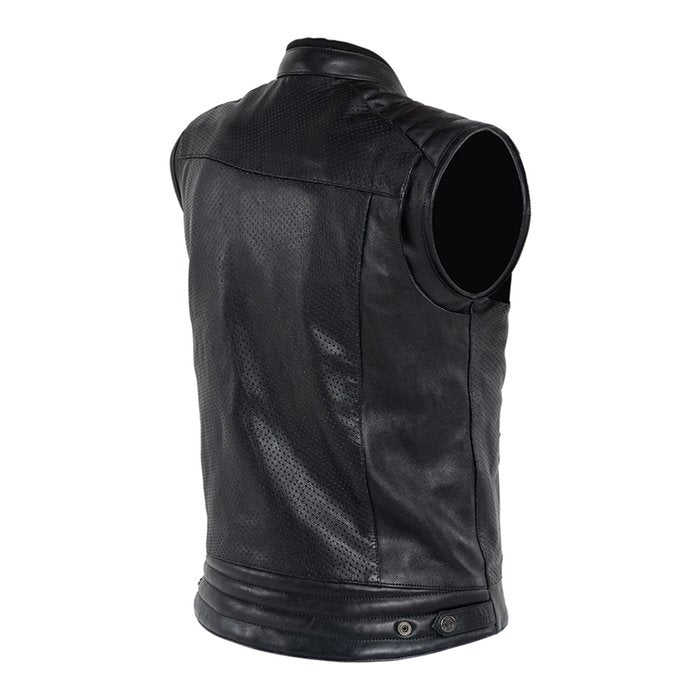 Chaleco John Doe Storm Cuero Perforado CE AAA Biker - URA Moto