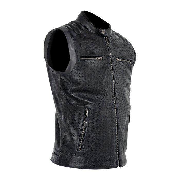 Chaleco John Doe Storm Cuero Perforado CE AAA Biker - URA Moto