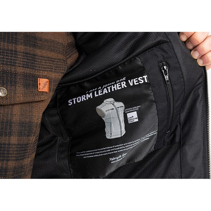 Chaleco John Doe Storm Cuero Perforado CE AAA Biker - URA Moto
