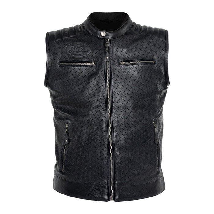 Chaleco John Doe Storm Cuero Perforado CE AAA Biker - URA Moto