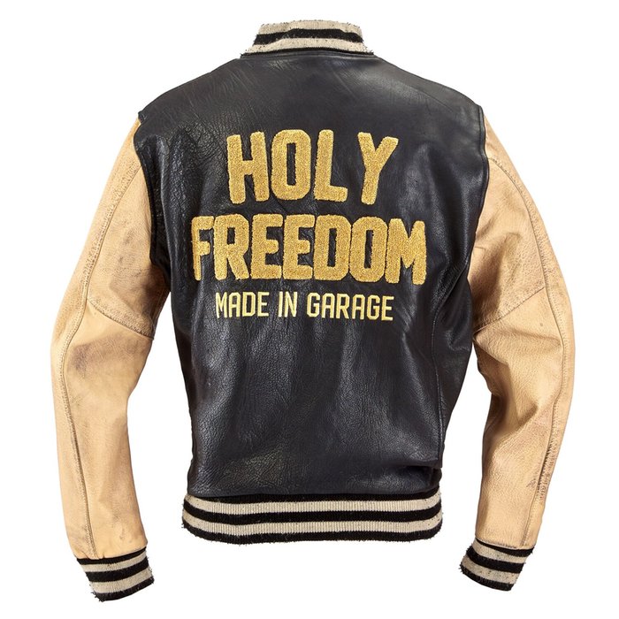 Chaqueta Holy Freedom Varsity Negra Piel Búfalo Universitaria