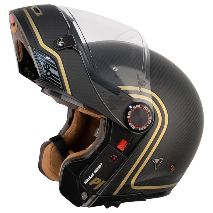 Casco By City 90 Degrees Carbon Dorado Modular Fibra ECE 22.06 - URA Moto