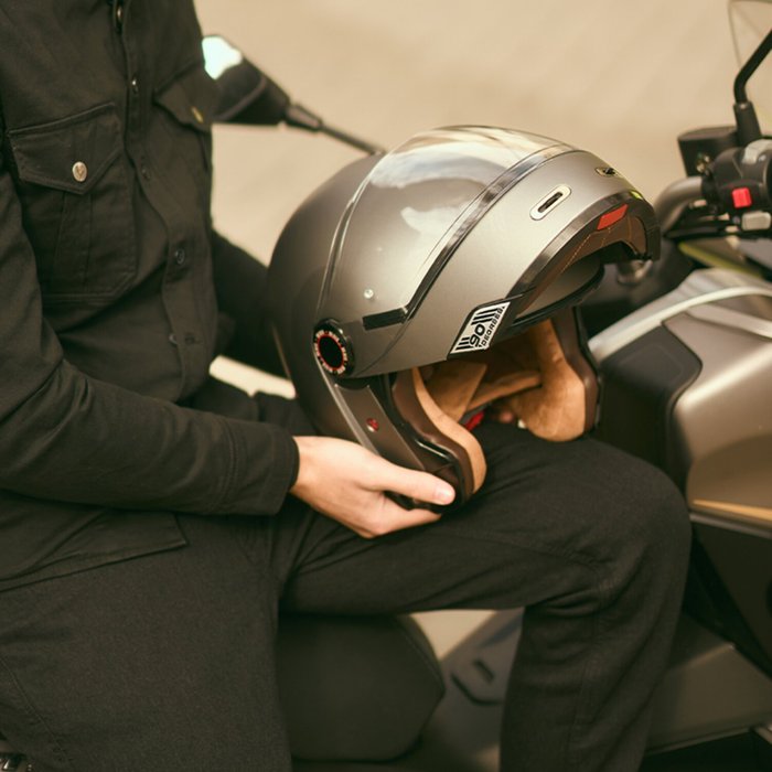 Casco By City 90 Degrees Gris Mate Modular Fibra ECE 22.06 - URA Moto