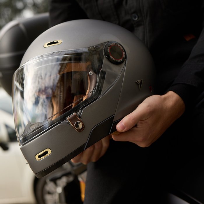 Casco By City 90 Degrees Gris Mate Modular Fibra ECE 22.06 - URA Moto