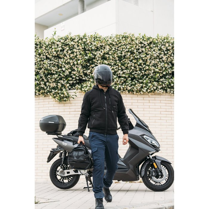 Chaqueta By City Street Cool negra moto piel perforada - URA Moto