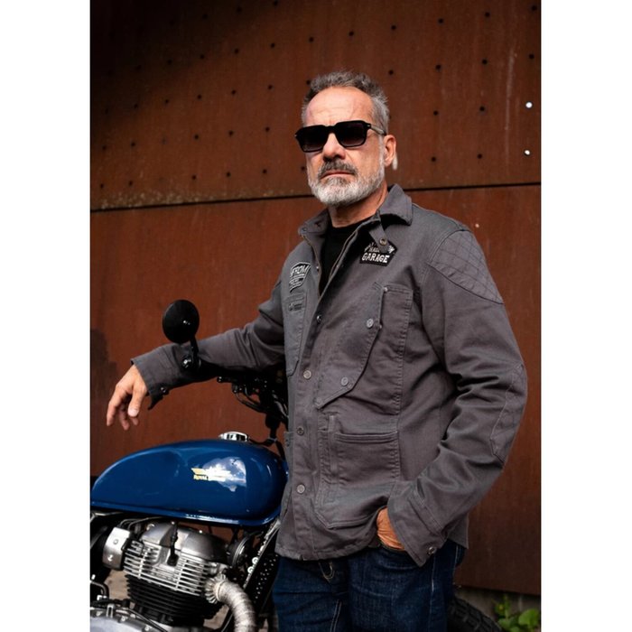 Chaqueta Holy Freedom King Gris Moto CE Algodón Premium