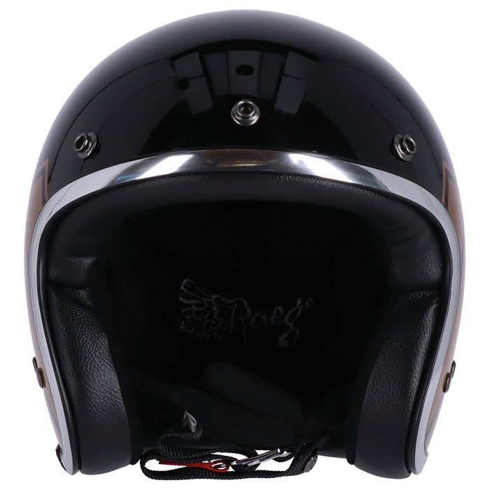 Casco JET con calavera de 13 1/2 pulgadas, negro brillante