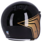 Casco JET con calavera de 13 1/2 pulgadas, negro brillante