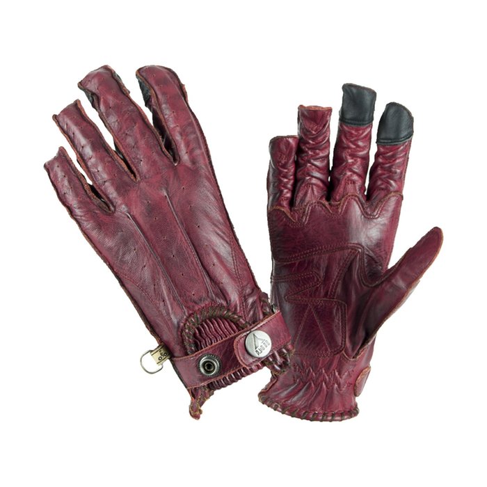 Guantes By City Second Skin Mujer Granate Piel Verano CE - URA Moto