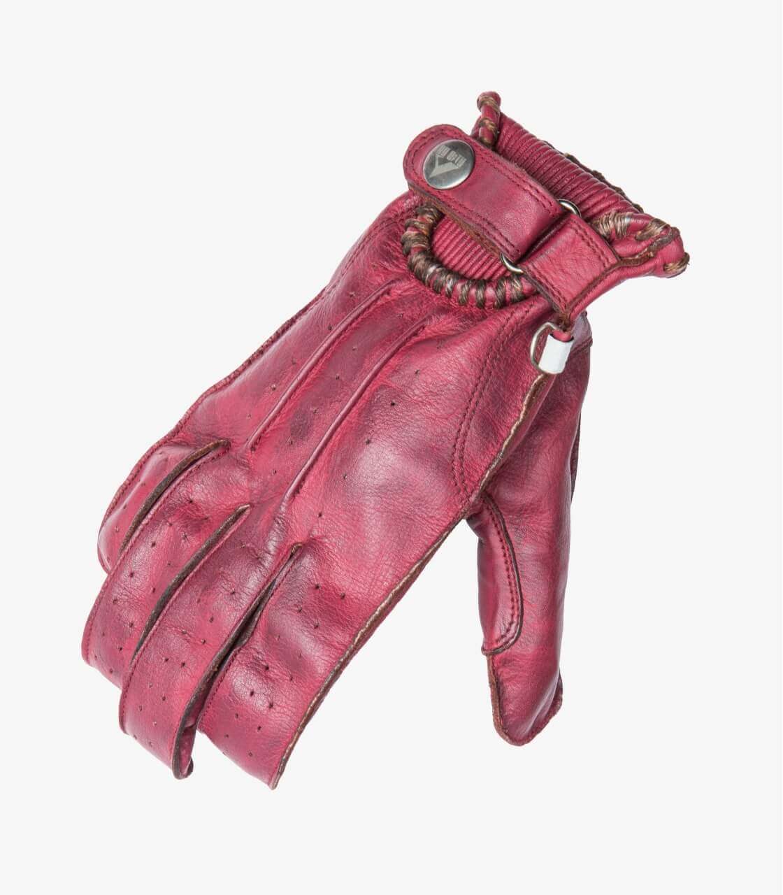 Guantes By City Second Skin Mujer Granate Piel Verano CE - URA Moto