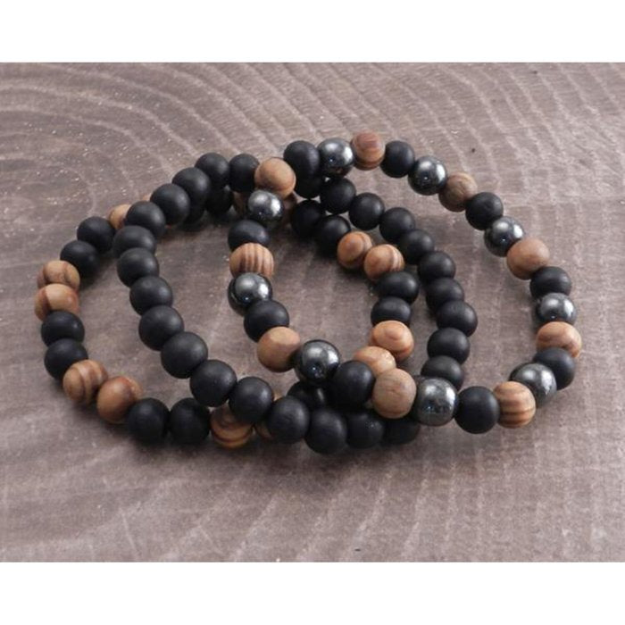 Pulsera de cuentas de madera de la Tierra Amigaz