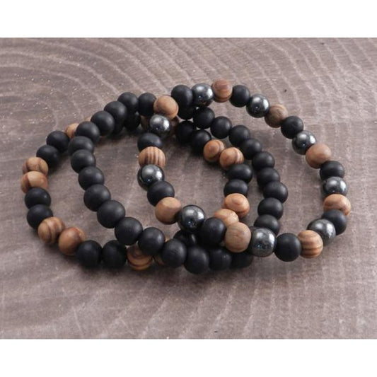 Pulsera de cuentas de madera de la Tierra Amigaz