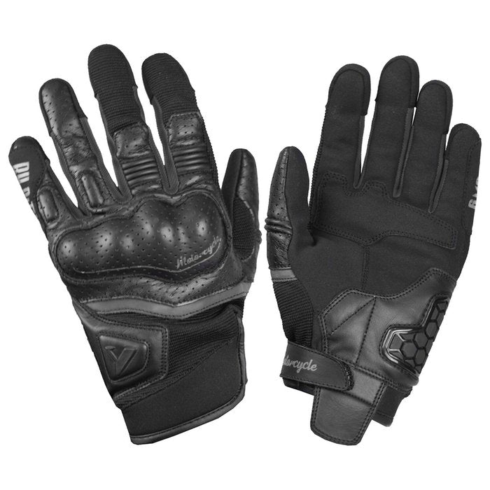 Guantes By City Tokio Negros Piel Perforada Verano CE - URA Moto