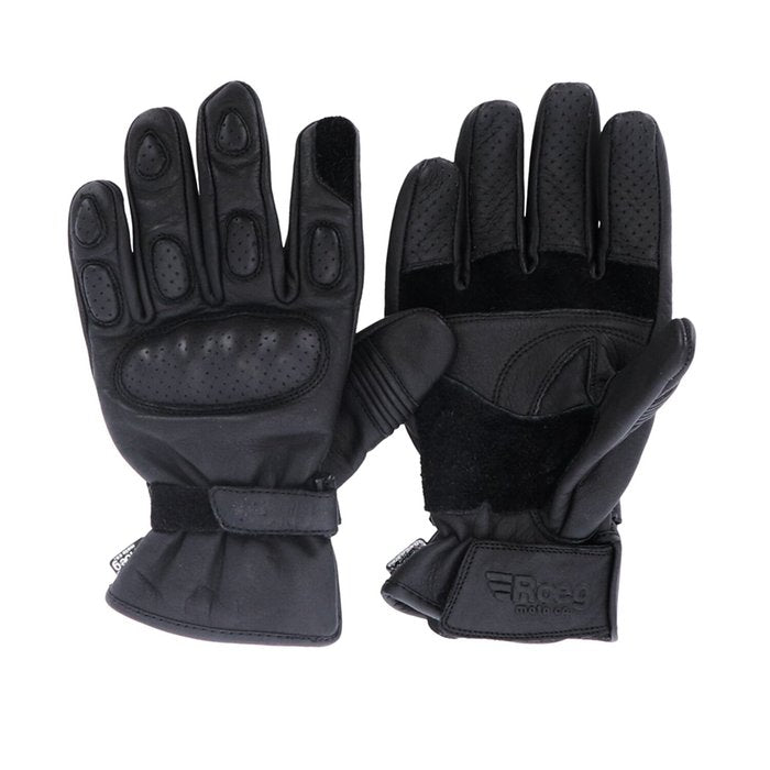 Guantes Roeg Bax Negro Cuero Perforado CE
