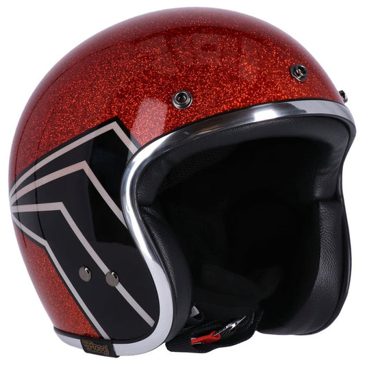 Casco Jet con calavera de 13 1/2 en escamas ámbar