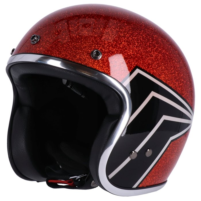 Casco Jet con calavera de 13 1/2 en escamas ámbar