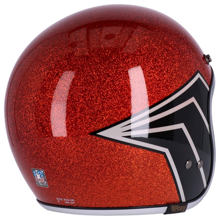 Casco Jet con calavera de 13 1/2 en escamas ámbar