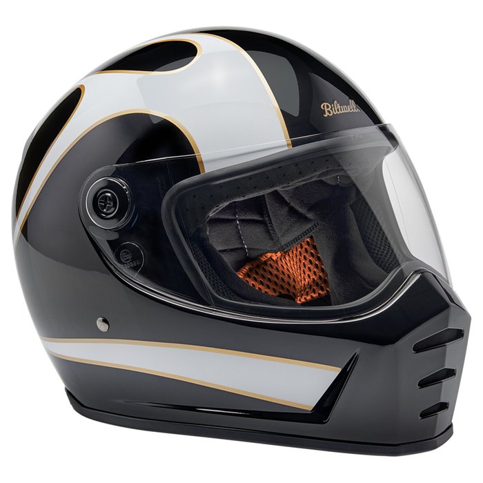 Casco Biltwell Lane Splitter Llamas Blancas