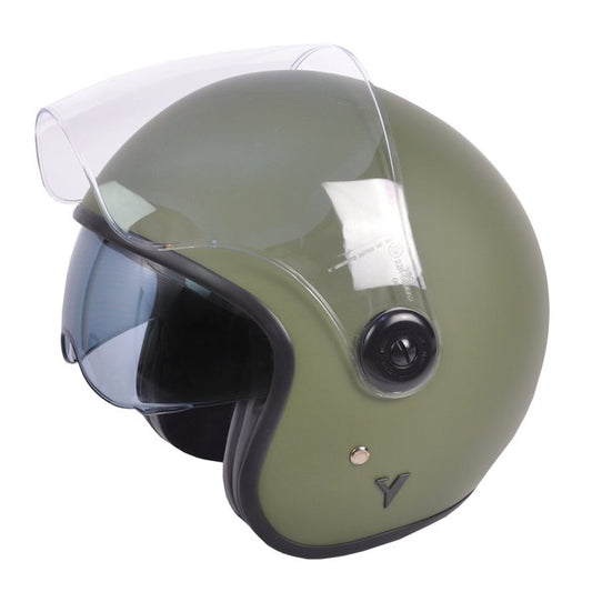 Casco By City The City Verde Mate Jet Fibra Visor Solar ECE