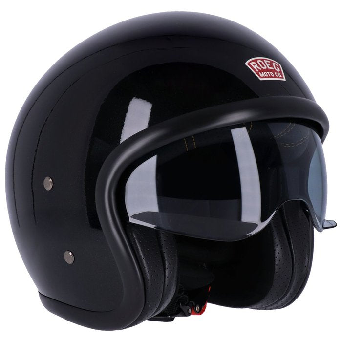 Casco Roeg Sundown Negro Brillante Jet Fibra ECE