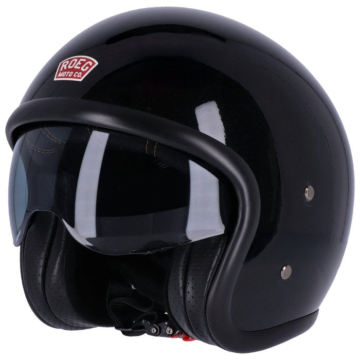 Casco Roeg Sundown Negro Brillante Jet Fibra ECE