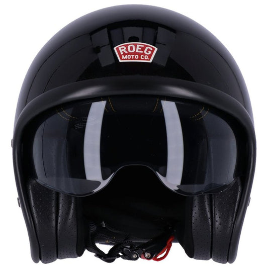Casco Roeg Sundown Negro Brillante Jet Fibra ECE