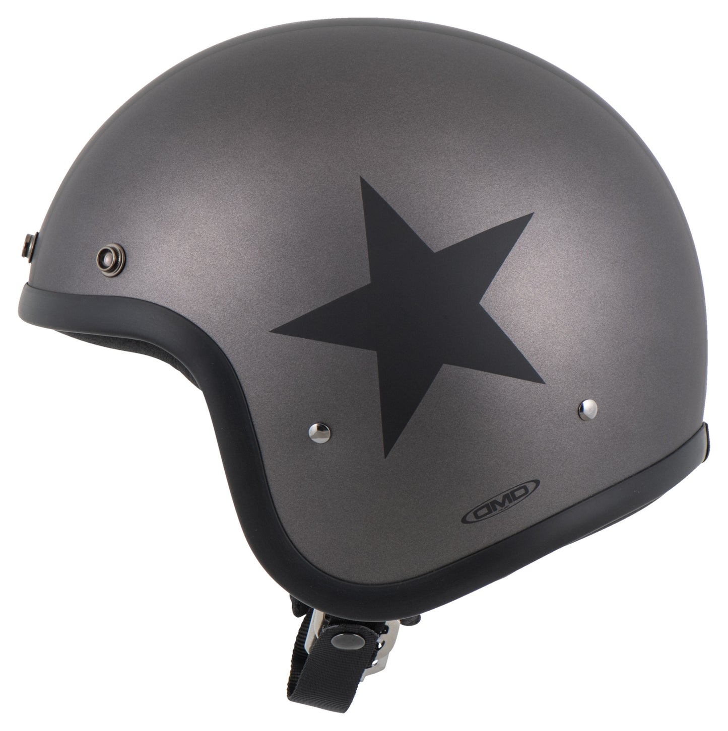 Casco DMD Retro Star Grey Jet Fibra Vidrio ECE 22.06