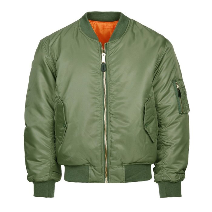 Chaqueta de vuelo bombardero MA-1 verde - URA Moto