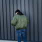Chaqueta de vuelo bombardero MA-1 verde - URA Moto