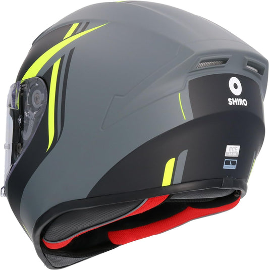 Casco Moto Integral Shiro SH-870 Gris Mate-Fluor - URA Moto