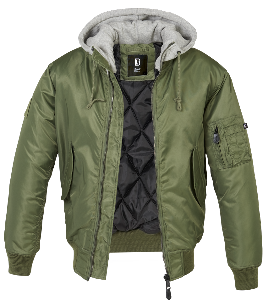 Chaqueta con Capucha Brandit MA1 Verde-Gris - URA Moto