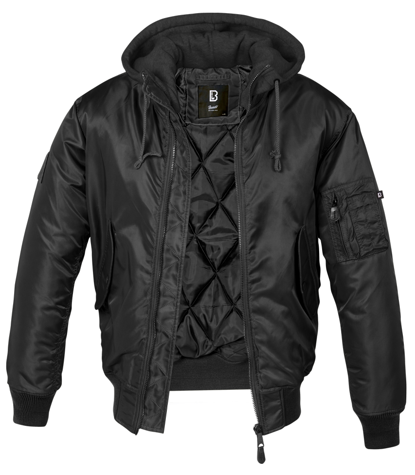 Chaqueta con Capucha Brandit MA1 Negra - URA Moto