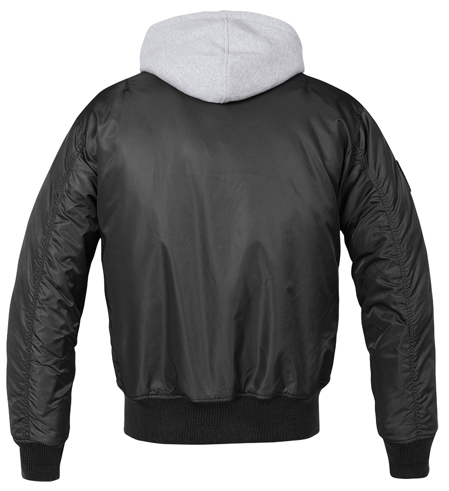 Chaqueta con Capucha Brandit MA1 Negra-Gris - URA Moto