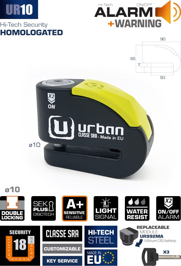 Antirrobo Alarma Moto Urban UR10 - URA Moto