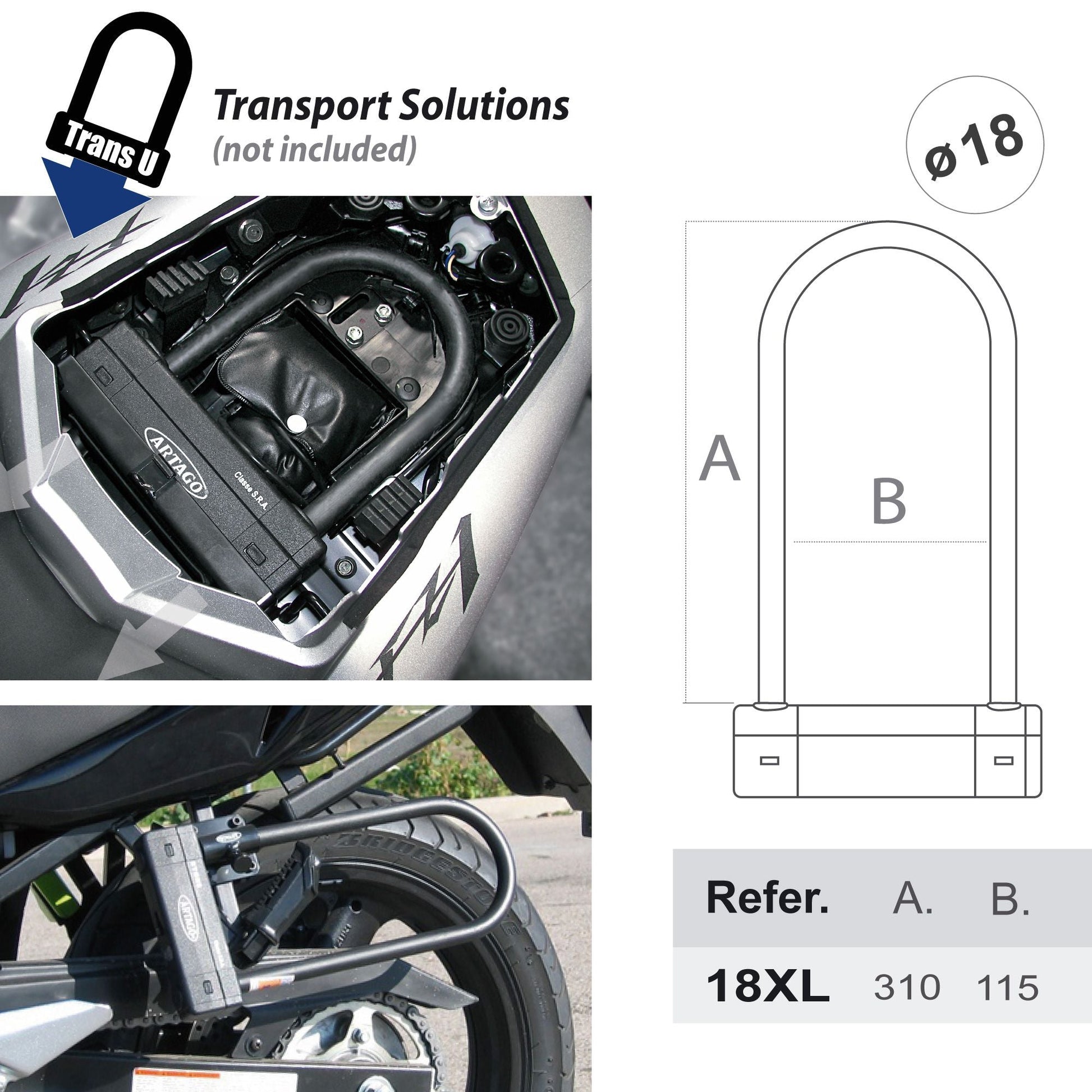 Antirrobo Moto Artago  U 18XL - URA Moto