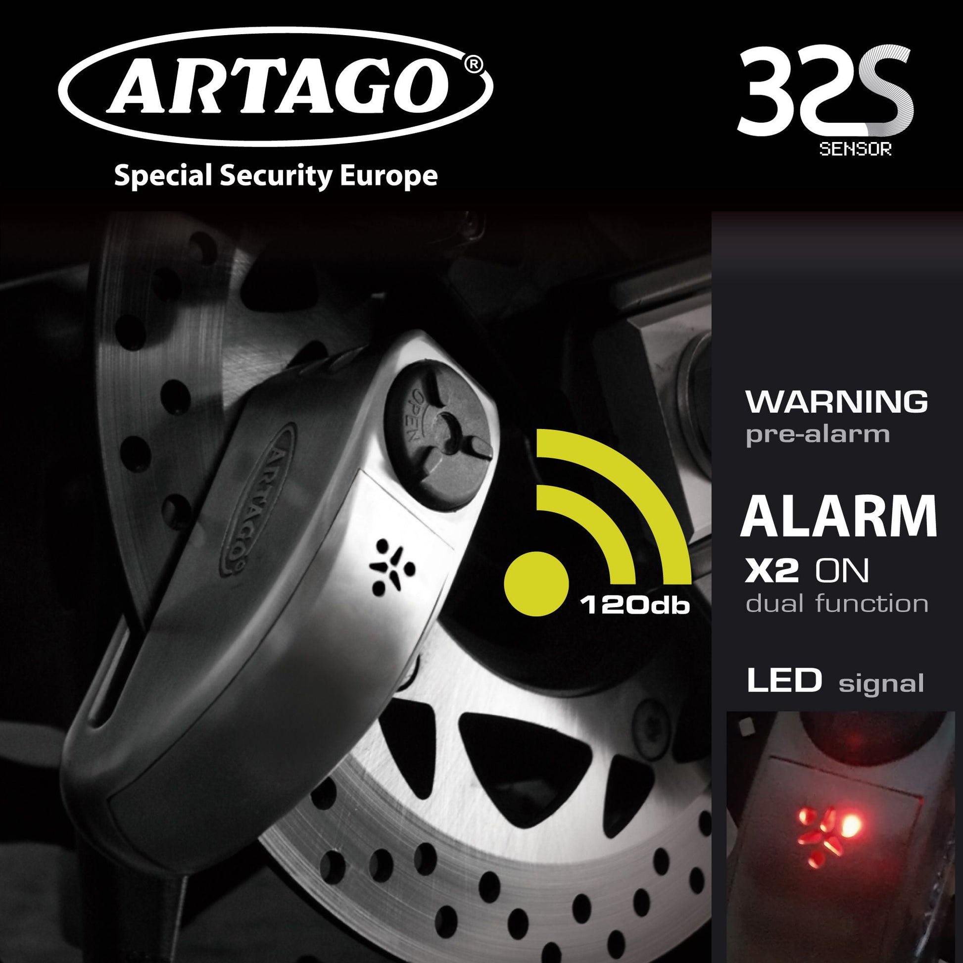 Antirrobo Alarma Disco Moto Artago 32 - URA Moto