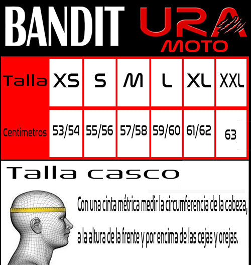 Casco Moto Integral Bandit Fighter Blanco - URA Moto