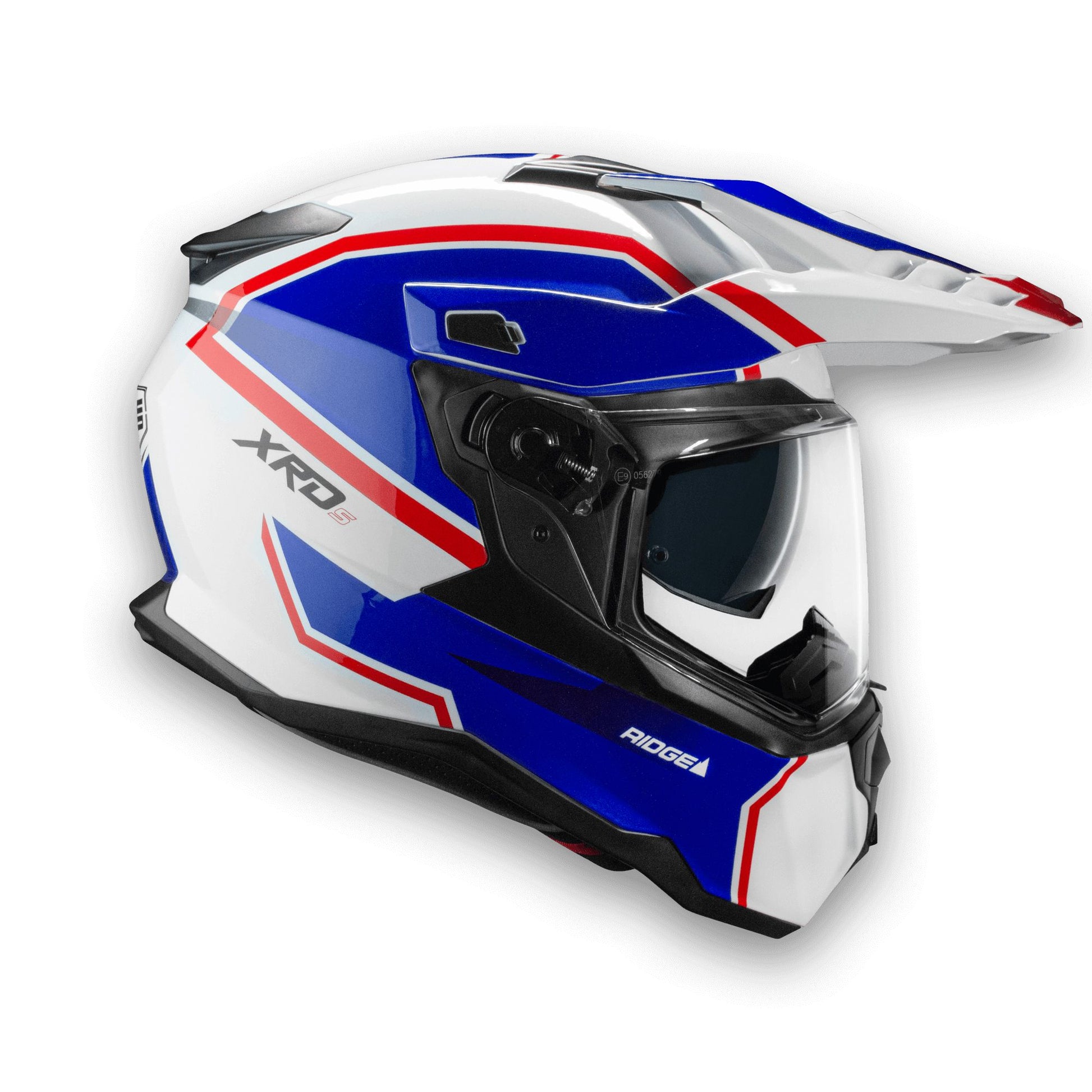 Casco moto Integral Dual Sport XRDS 2.0 Ridge Azul Rojo/Tricolor CMS - URA Moto