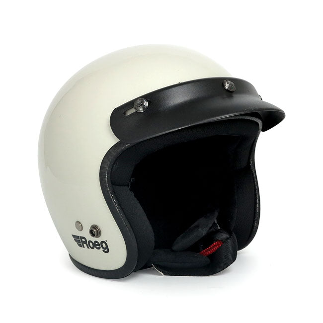Casco moto Jet Roeg Fog White Gloss - URA Moto
