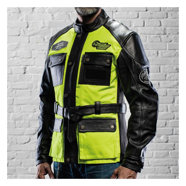 Chaqueta Moto Piel Holy Freedom Quattro Vision Neglor/Fluor - URA Moto
