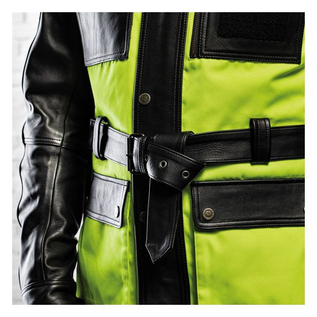 Chaqueta Moto Piel Holy Freedom Quattro Vision Neglor/Fluor - URA Moto