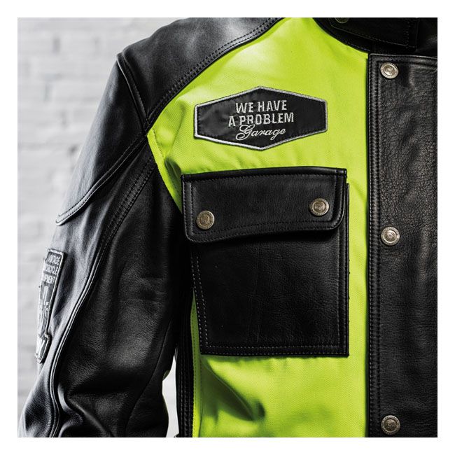 Chaqueta Moto Piel Holy Freedom Quattro Vision Neglor/Fluor - URA Moto
