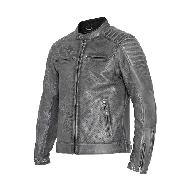 Chaqueta Piel John Doe Storm Gris - URA Moto