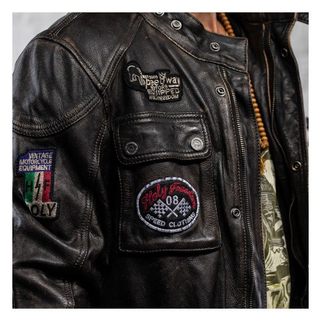 Chaqueta Moto Piel Holy Freedom Quattro Evo Negra - URA Moto