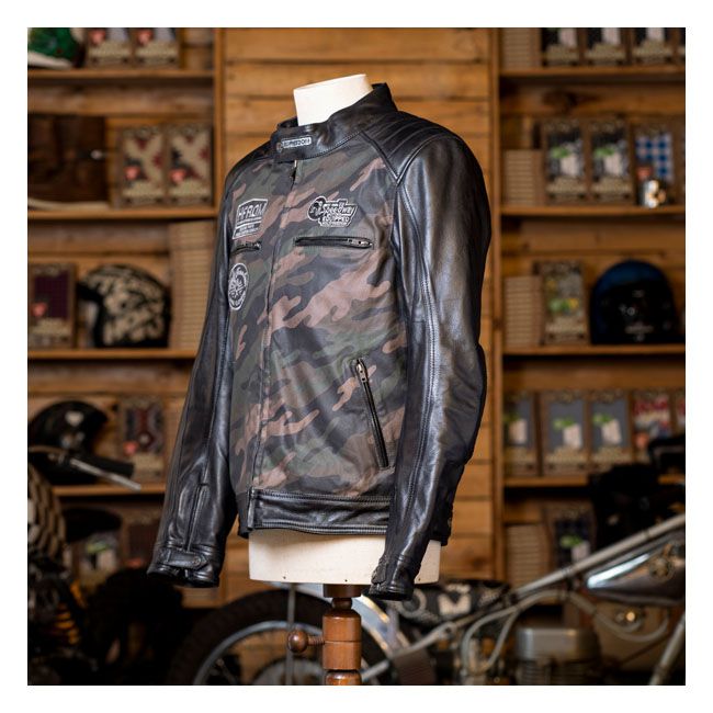 Chaqueta Moto Piel Holy Freedom Zero Camou Camuflage - URA Moto