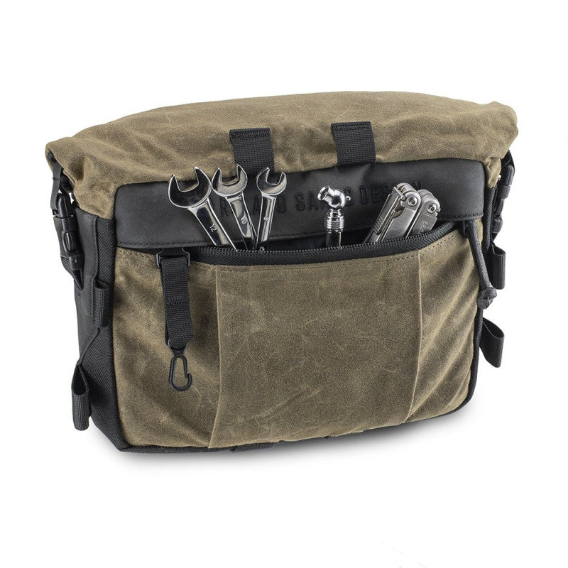 Bolsa Para Barra RSD x KRIEGA Roam Handlebar Bag Negro/Arena - URA Moto