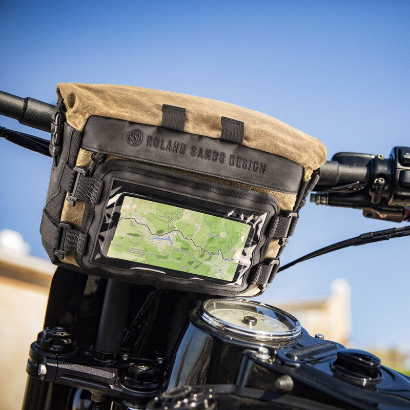 Bolsa Para Barra RSD x KRIEGA Roam Handlebar Bag Negro/Arena - URA Moto