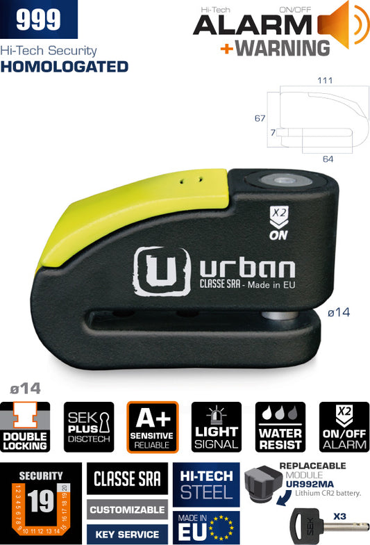 Antirrobo Alarma Moto Urban 999 - URA Moto
