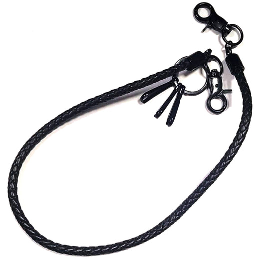 Cadena Cartera Cuero Negro (58cm) - URA Moto